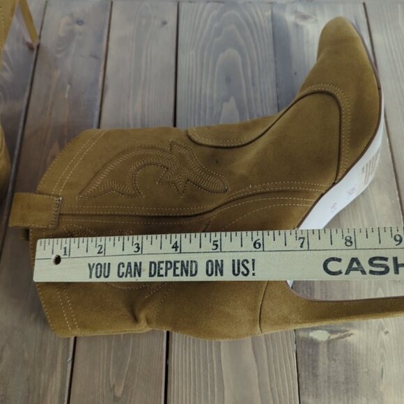 BCBGeneration Tan Faux Suede Western Ankle Boots - Picture 7 of 11